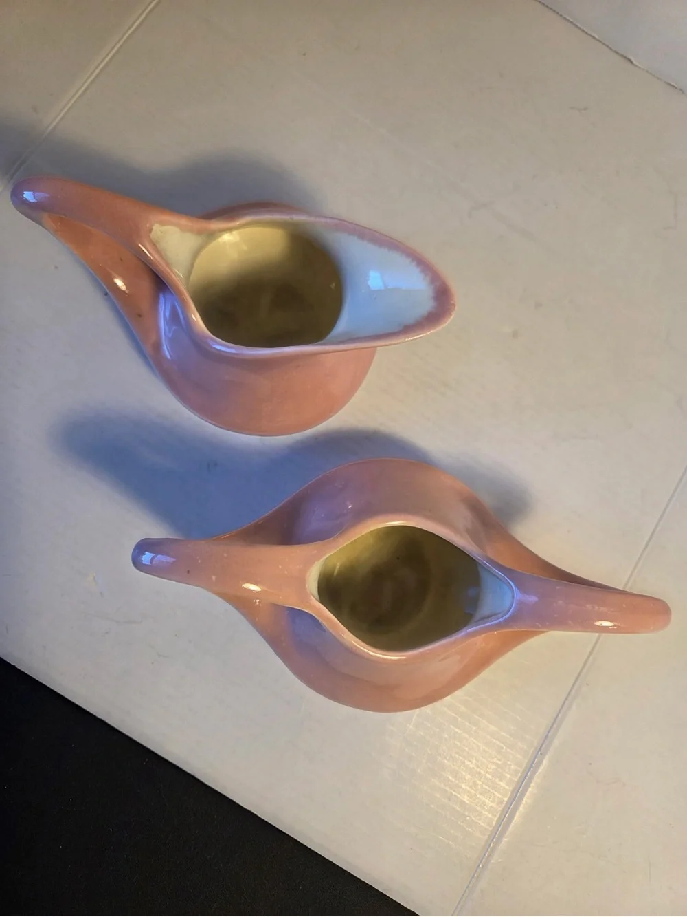 Vintage MCM Redwing Style Retro Pink Cream and Sugar Set Marked 57’